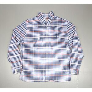 Brooks Brothers Red Fleece Buttton Up Shirt Mens 2X Gingham Plaid Red Blue White